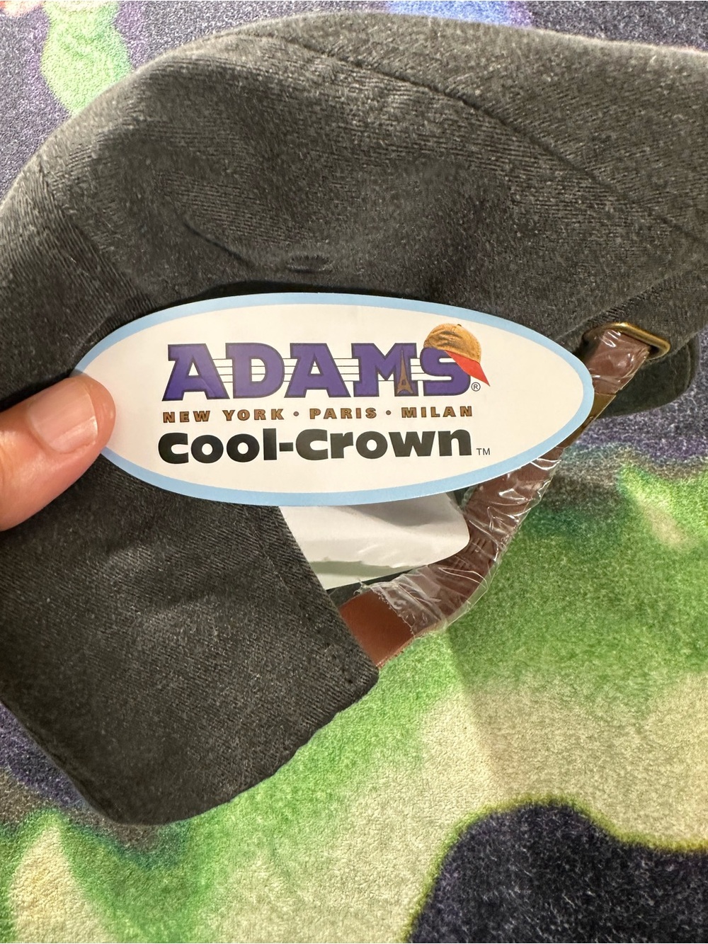 Adams Cool-Crown Men's Charcoal Gray Hat with Brown Strap